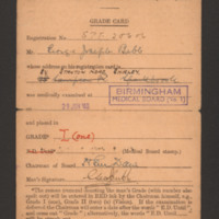 National Service (Armed Forces) Act 1939 grade card 