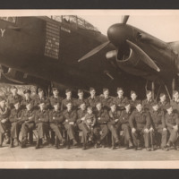 Personnel in front of Lancaster