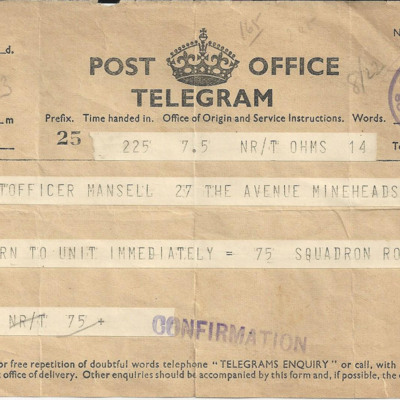 Telegram to John Mansell