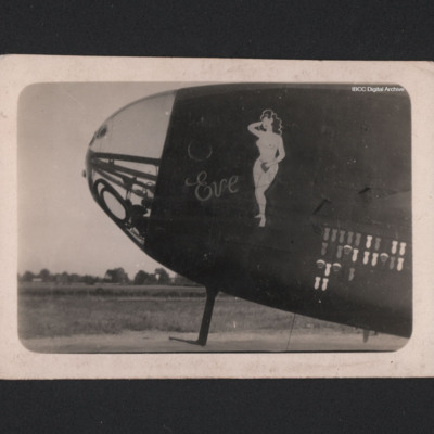 Nose of a Halifax with nose art