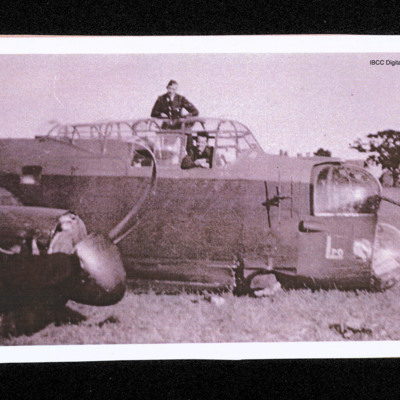 Crashed Lancaster in field