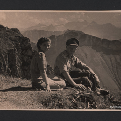 Sandy Saunders and a woman at Rochers de Naye
