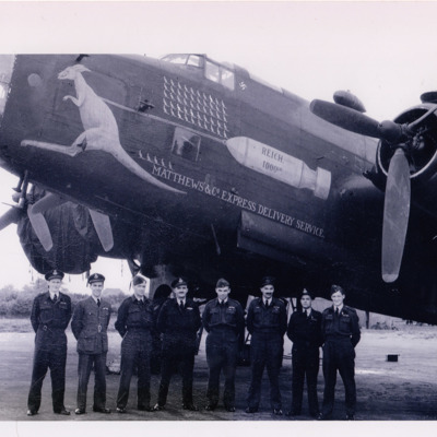 Eight airmen including Ralph White and a Halifax