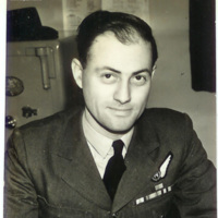 William Barfoot sitting at a desk at RAF Castle Bromwich