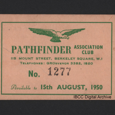 Geoffrey North&#039;s pathfinder association membership card
