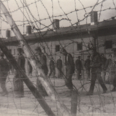 Prison camp through the wire
