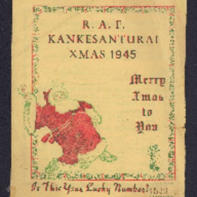 RAF Kankesanturai Christmas Card 1945
