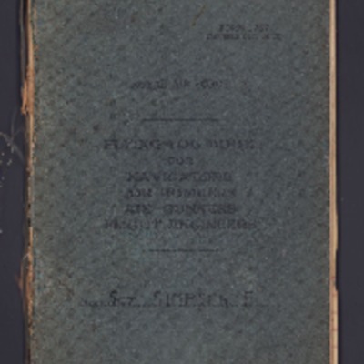 Frank Simpson&#039;s flying log book for navigators, air bombers, air gunners, flight engineers