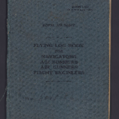 Ronald Gard’s flying log book for navigators, air bombers, air gunners, flight engineers