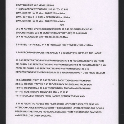 Maurice Kemp list of operations