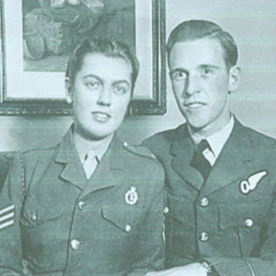 Pilot Officer Arthur Long with Sergeant Jocelyn Strawford