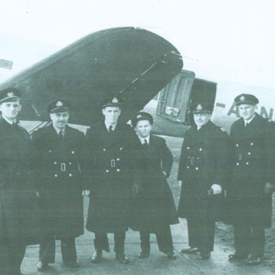 British Overseas Airways Corporation DC-3 and six airmen
