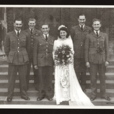 Bride, groom and four aircrew