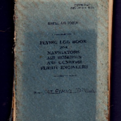 Hugh Parry&#039;s flying log book for navigators, air bombers, air gunners and flight engineers 