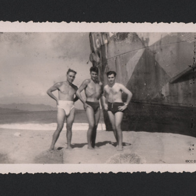 Three Men in Swimming Trunks