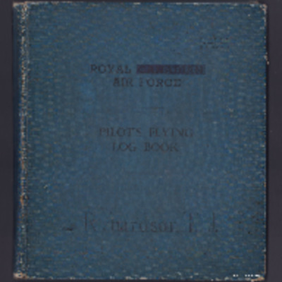 Fred Richardson&#039;s pilots flying log book. One