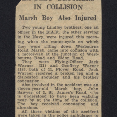 Lindley brothers in collision