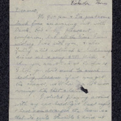 Letter from Harold Gorton to his wife