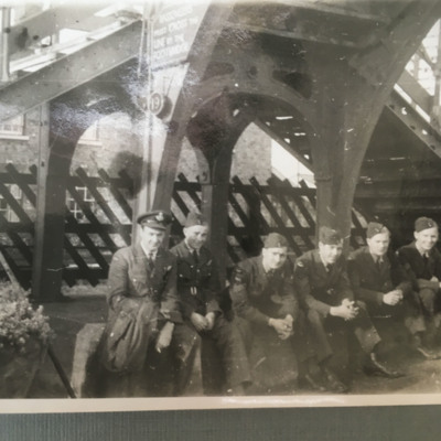 Six airmen at Spalding Moor station
