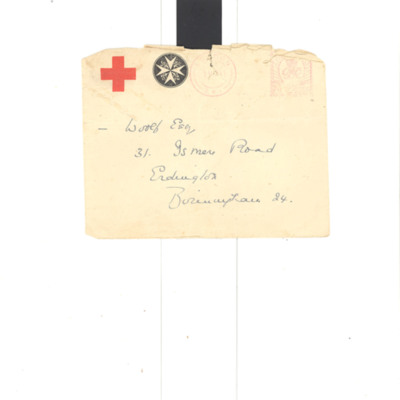 Letter to Arthur Woolf&#039;s father from the Red Cross