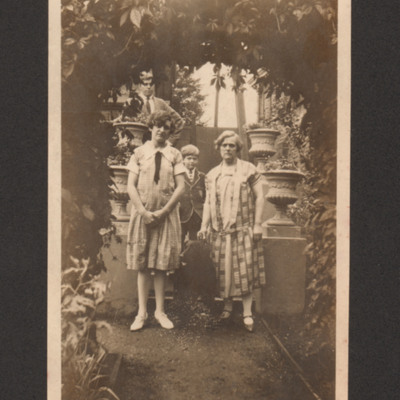 Don Falgate with mother and sister, 1928