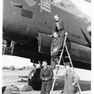 Four airmen and a Lancaster