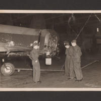 Damaged Lancaster rear gun turret