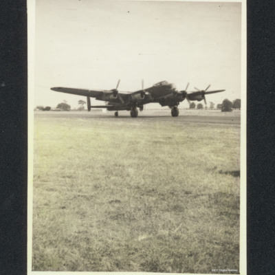 Grand Slam modified Lancaster on airfield