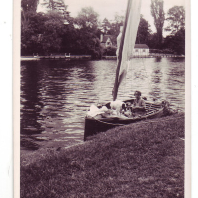 Rhona Hay in a dinghy