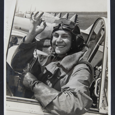 Pilot in cockpit of a Harvard