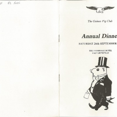 Annual dinner Guinea Pig Club 1992