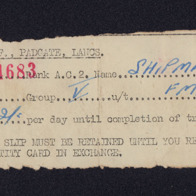 John Shipman&#039;s Temporary Identity Certificate